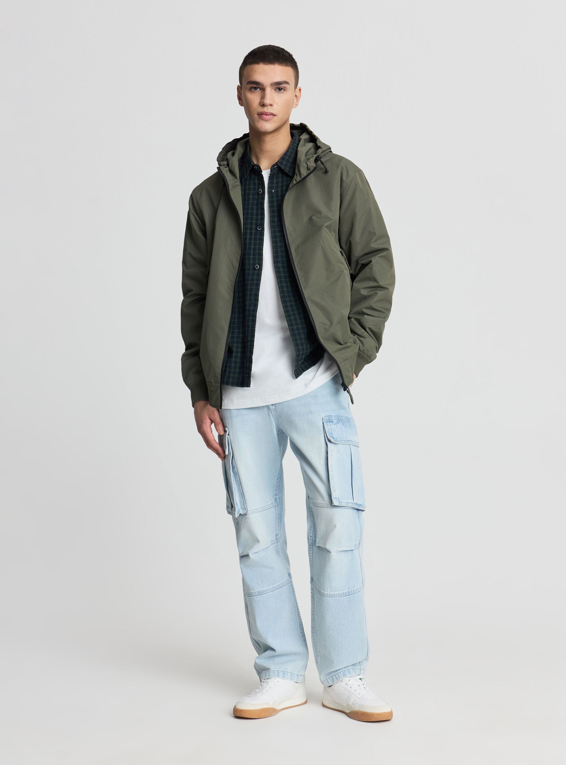 Jeans cargo oversize Blu denim chiaro