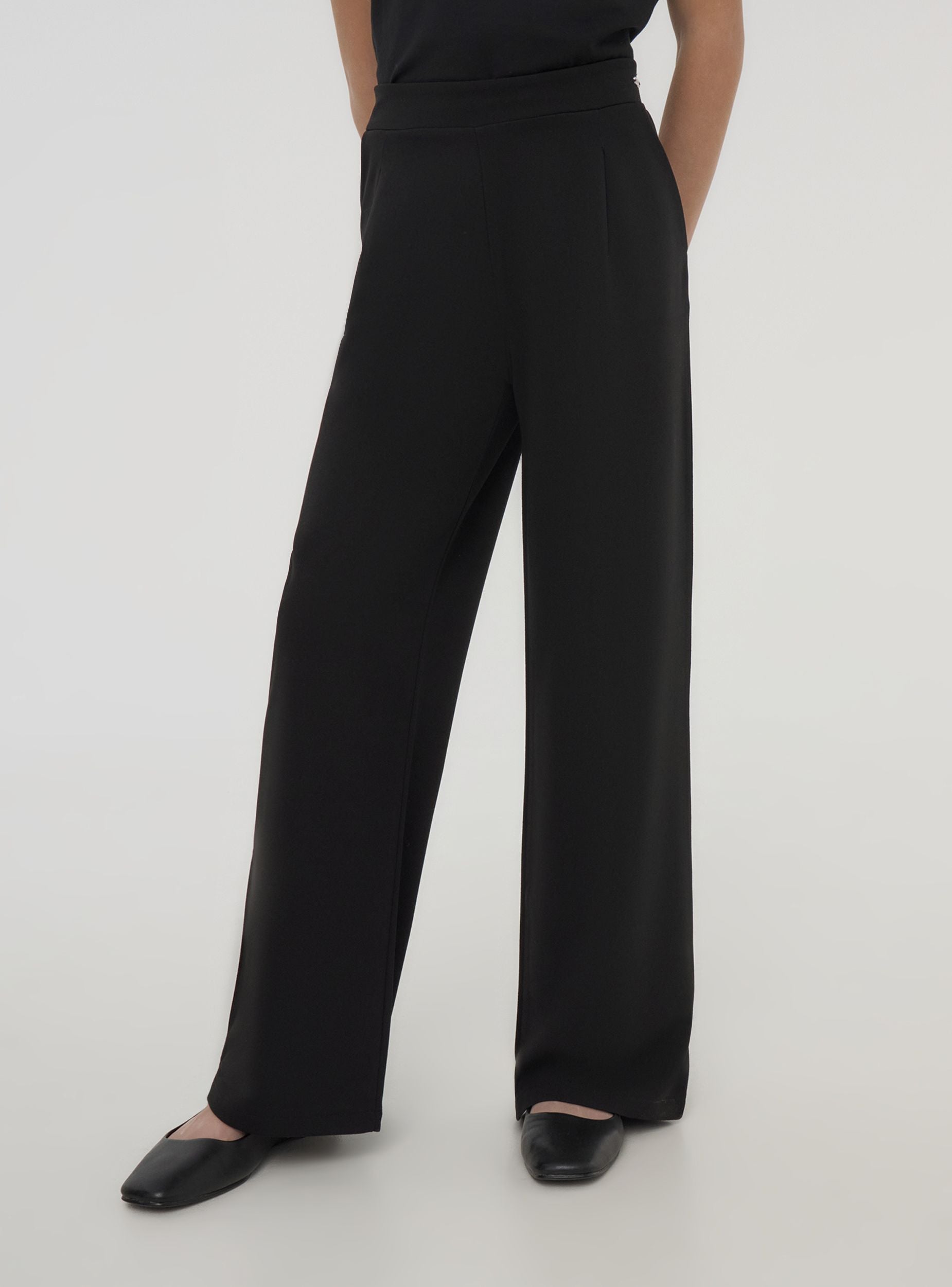 Pantaloni wide leg tinta unita