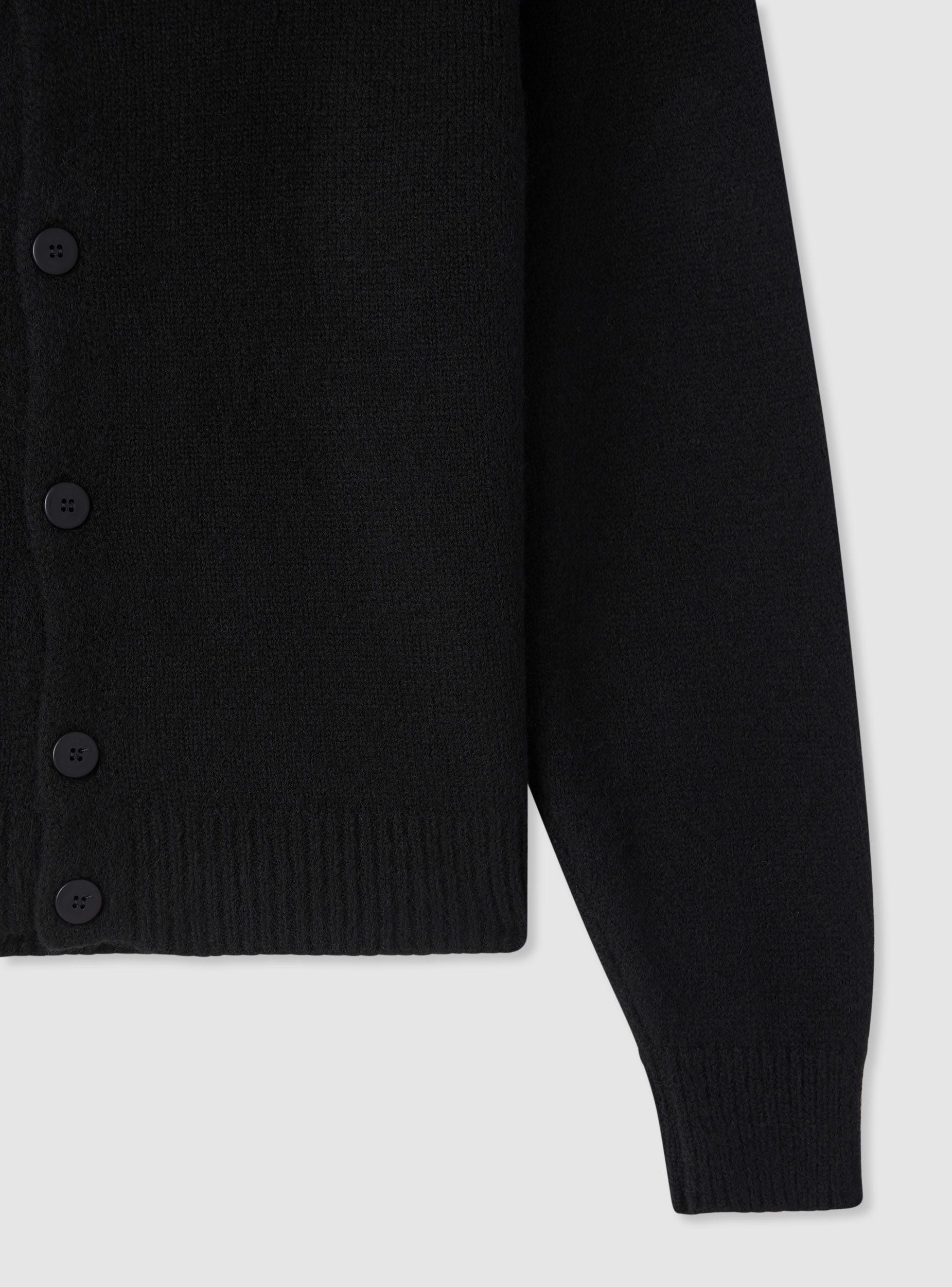 Cardigan girocollo boxy a tinta unita