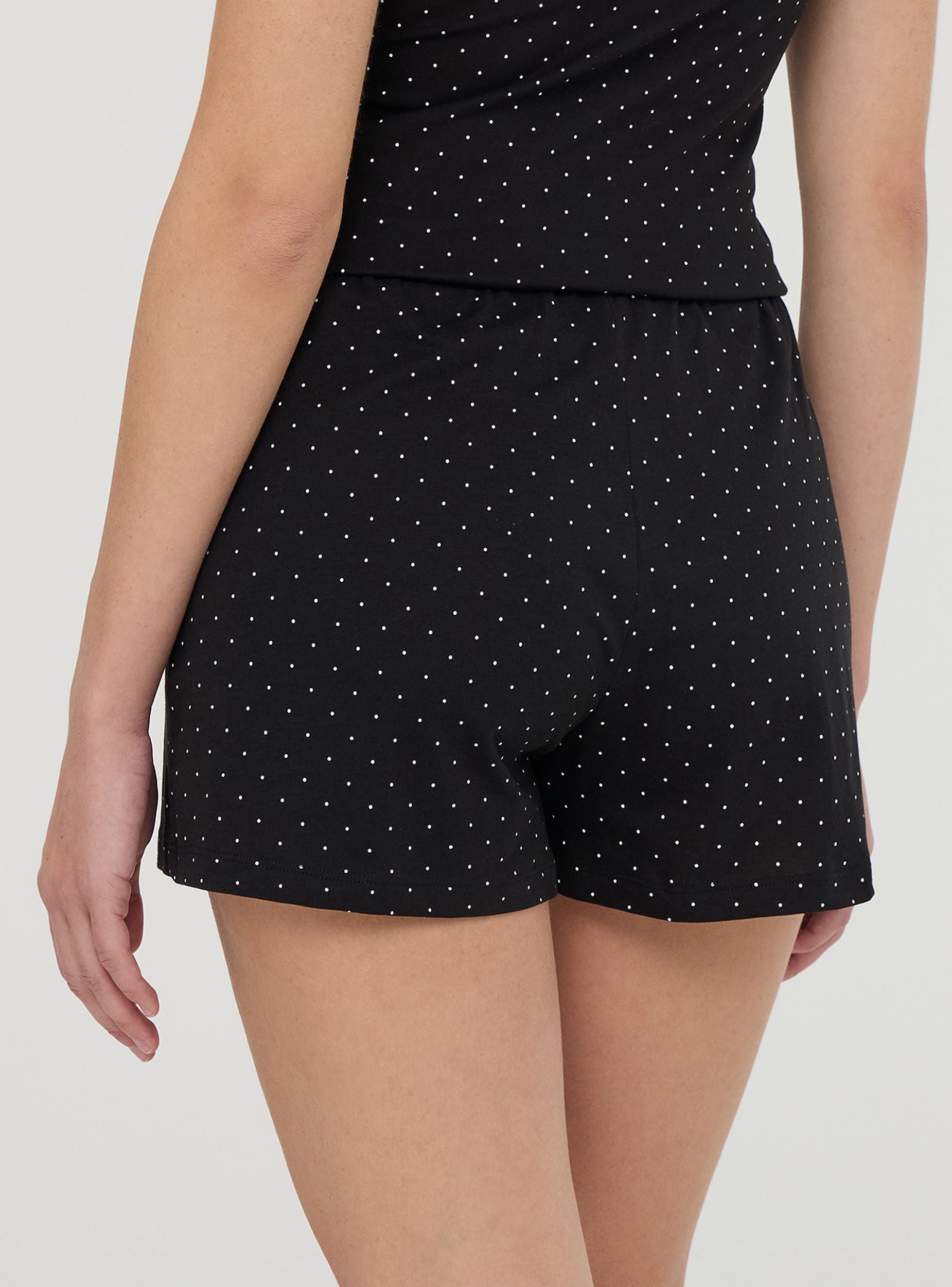 Shorts del pigiama a pois con coulisse Var nero