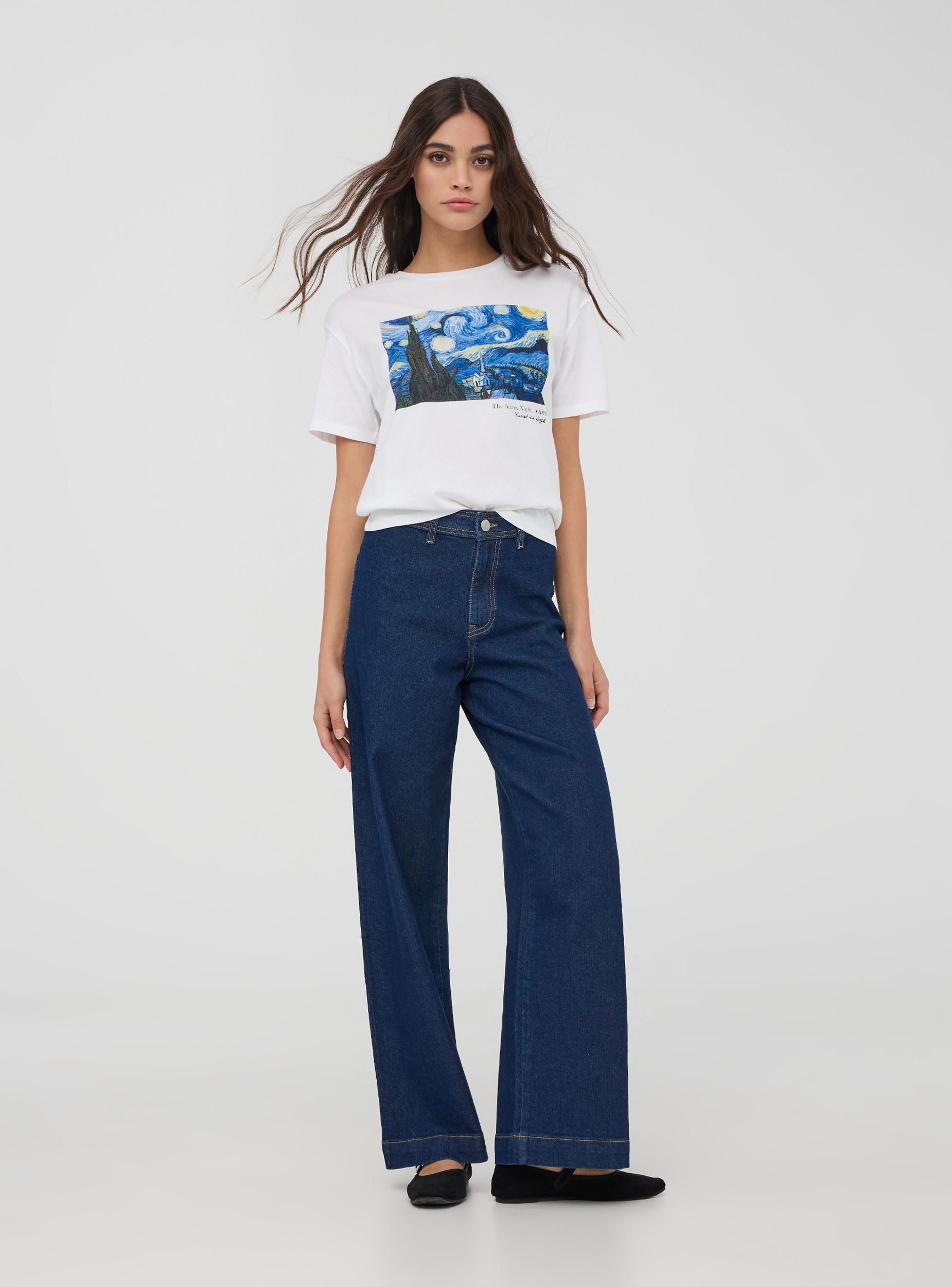T-shirt con stampa Van Gogh apoh Bianco ottico donna