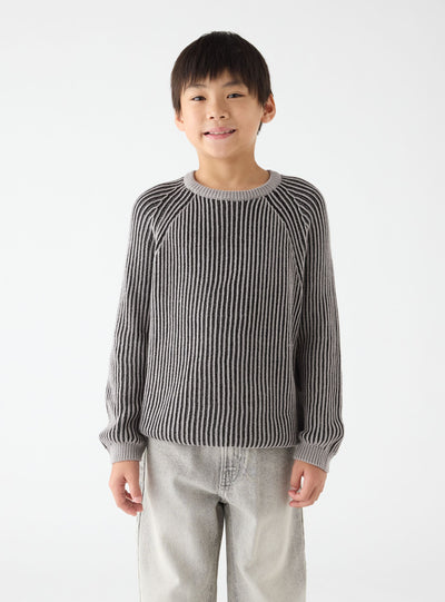 Maglia a coste con maniche raglan