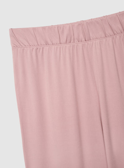 Pantaloni pigiama wide leg a tinta unita