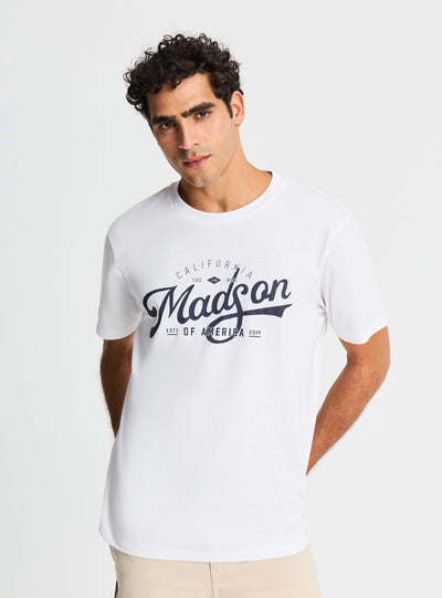 T-shirt comfort con stampa college