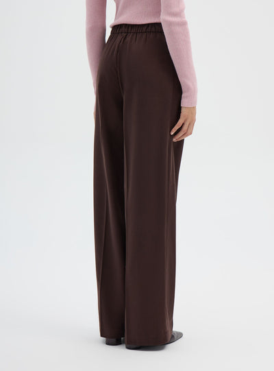 Wide leg pantalone melange efekta