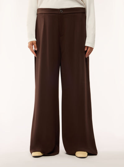 Pantaloni wide leg a tinta unita