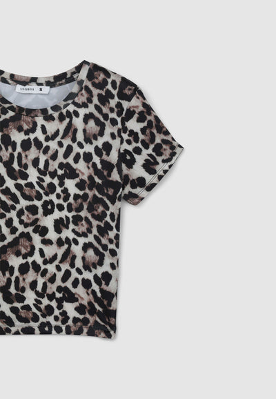 T-shirt crop animalier