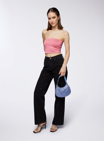 Top crop a fascia tinta unita