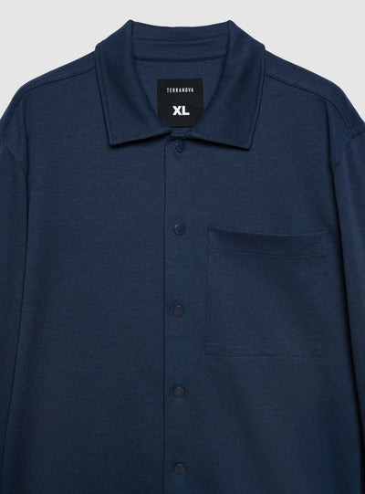 Camicia a tinta unita con bottoni a pressione