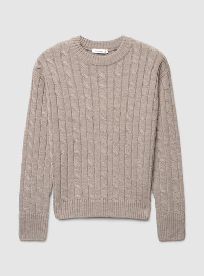 Maglia a trecce girocollo