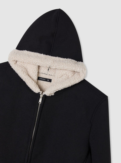 Velour jacket with hood