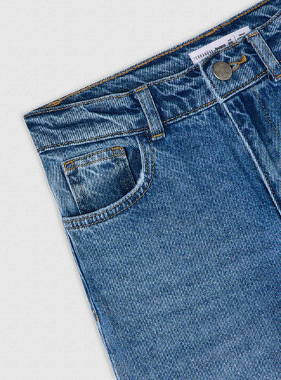 Jeans wide leg con strass