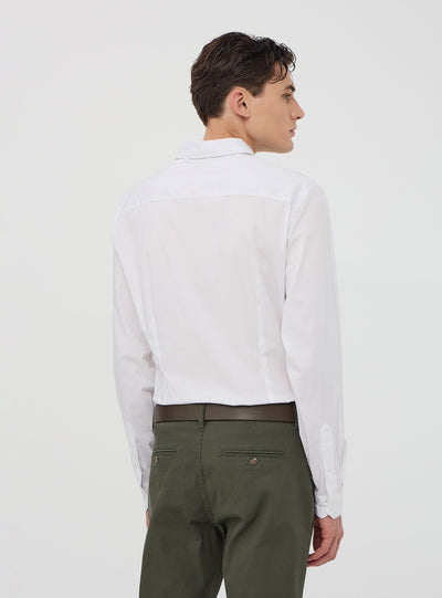 Camicia popeline stretch tinta unita