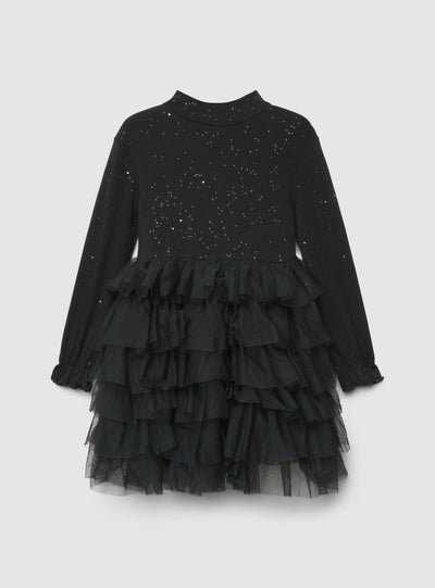 Vestito principessa con glitter e balze