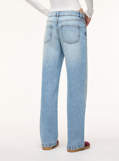 Jeans wide leg a vita bassa