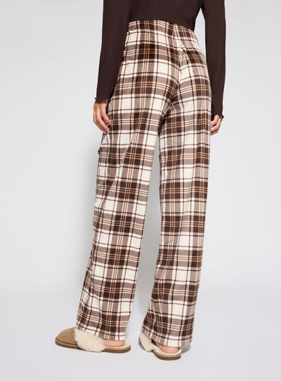 Pantaloni pigiama wide leg a quadri