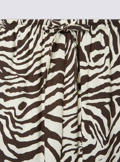 Pantaloni wide leg zebrati in viscosa