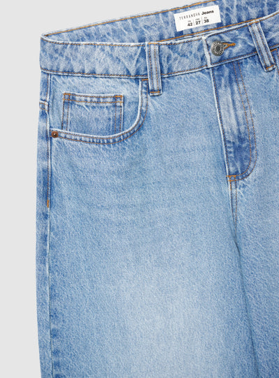 Jeans balloon a tinta unita
