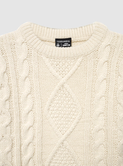Maglia a trecce girocollo