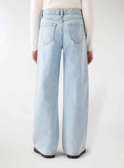 Jeans wide leg a tinta unita