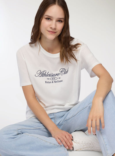 T-shirt ampia con scritta