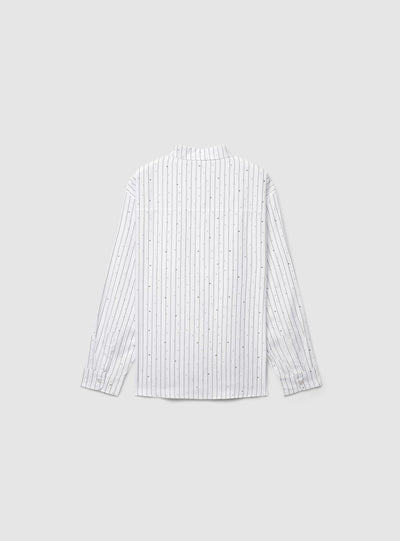 Camicia maxi a righe con borchie