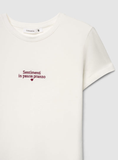 T-shirt slim con scritta