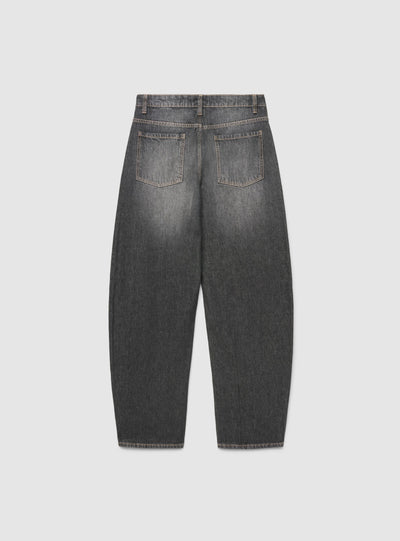 Jeans balloon a tinta unita