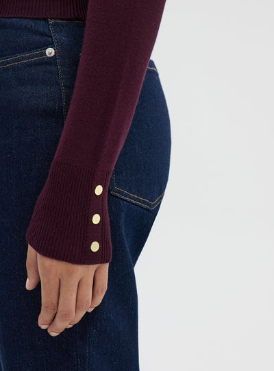 Maglia dolcevita con bottoni