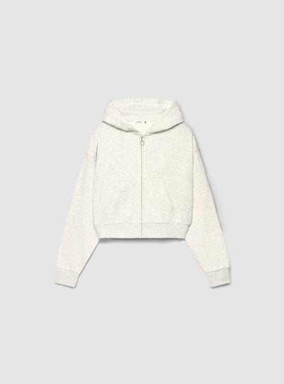 Felpa crop con cappuccio e zip