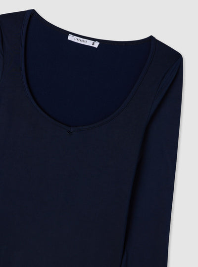 Body a maniche lunghe con scollo arrotondato