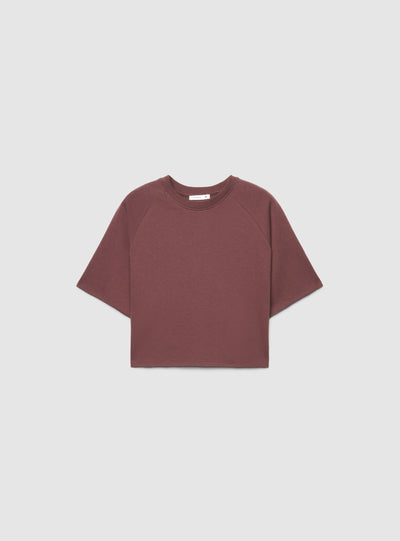 T-shirt crop boxy a tinta unita