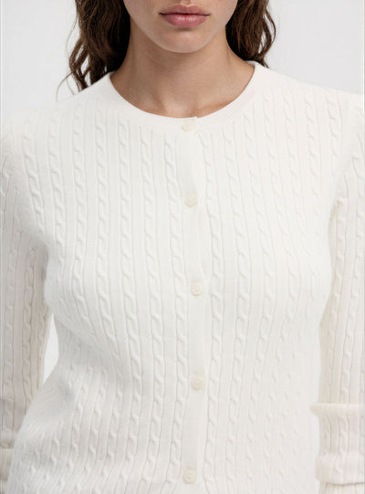 Cardigan a trecce con bottoni