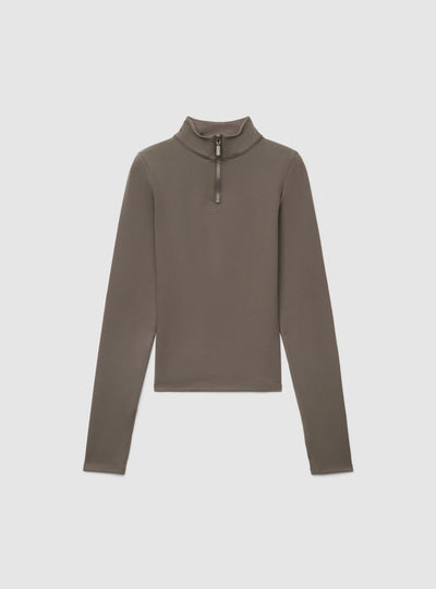 T-shirt sportiva con mezza zip