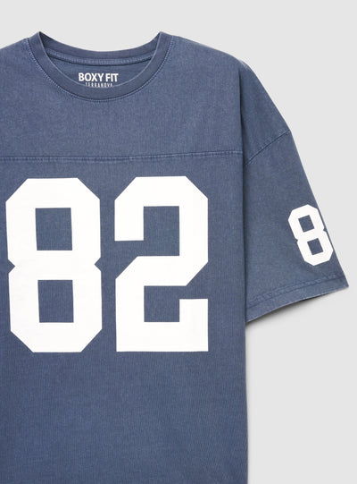 T-shirt over con stampa numero