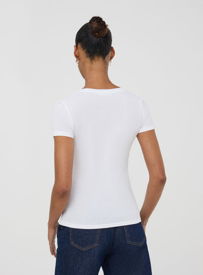 Camiseta de cuello en V lisa