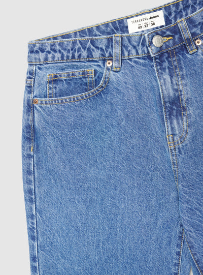 Jeans straight a vita alta