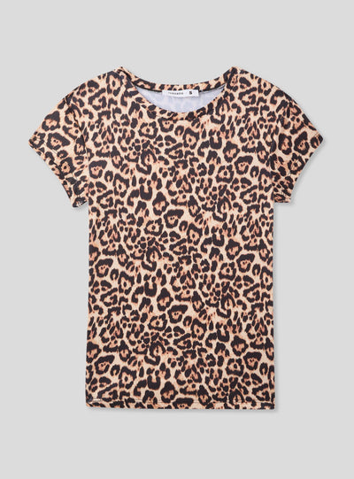 T-shirt elasticizzata animalier