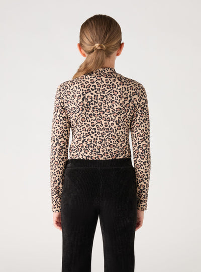 T-shirt body a maniche lunghe con stampa animalier