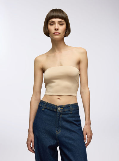Top crop a fascia tinta unita