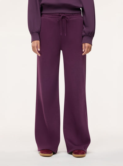 Pantaloni tuta wide leg tinta unita