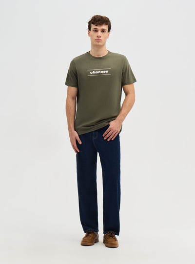 T-shirt con stampa lettering