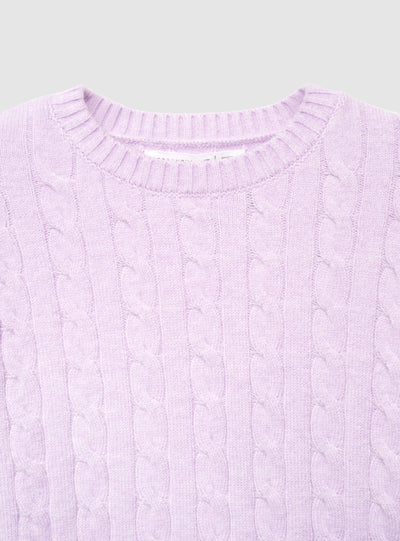 Maglia a trecce tinta unita