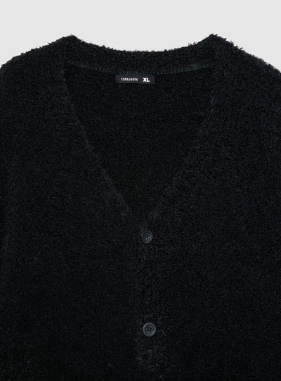 Cardigan maxi bouclé uni