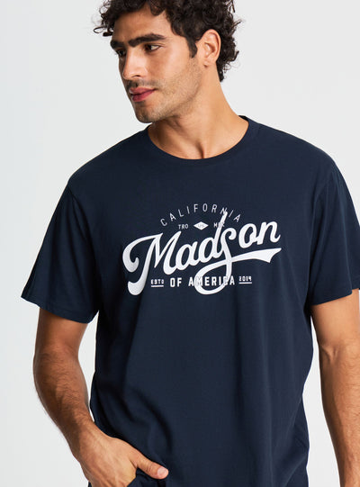T-shirt comfort con stampa college