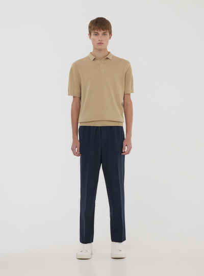Pantaloni con elastico in vita e coulisse tinta unita