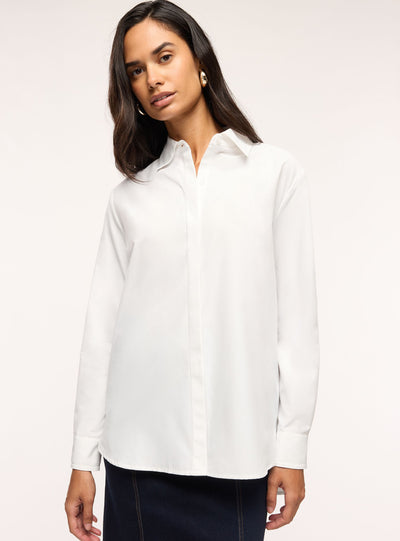 Camicia ampia in popeline
