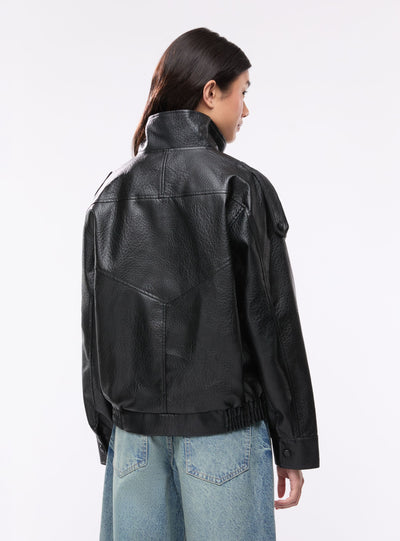 Giacca bomber con collo in piedi