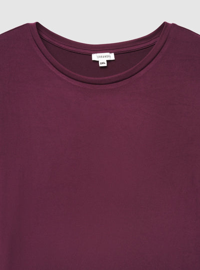 T-shirt manica lunga girocollo a tinta unita