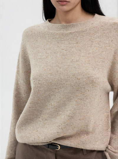 Maglia con effetto luccicante e paillettes